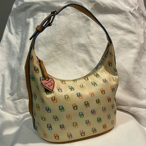 DOONEY & BOURKE Rainbow Monogram Logo Leather Shoulderbag w Rainbow Zipper